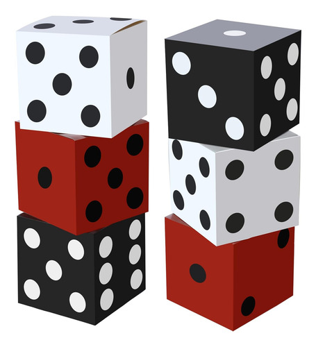 Tinlade 6 Piezas Grandes Dados De Casino Cajas 11 En ...