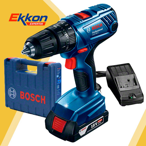 Imagen 3 de 5 de Taladro Percutor Inalambrico Bosch 18v Batería Maletín Carg