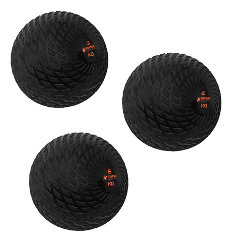 Kit Set Medicine Slam Ball 3 Kg + 4 Kg + 5 Kg Fitnesas Gym