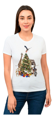 Playera Pino Animales Navidad Diseño 530 Playeras Beloma