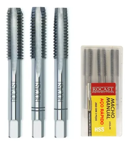 comprar Jogo De Macho Aço Rápido Hss Cu002F 3 Pçs M6 X 1,00 Mm Rocast