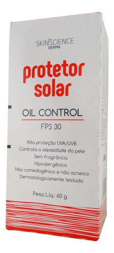 Protetor Solar Facial Oil Control Fps30 Skinscience - 60g