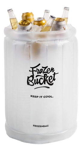 Frapera Inflable Frozen Bag Bucket Hielera Balde Inflable Color Transparente