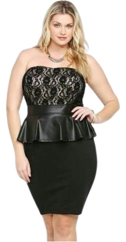 Vestido Peplum Strapless Ajustado Ideal Para Fiesta Gala