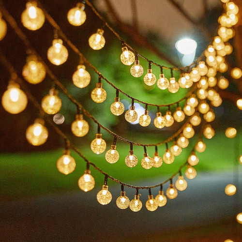Cadena De Luces Solares Con Forma De Bola De Burbujas.