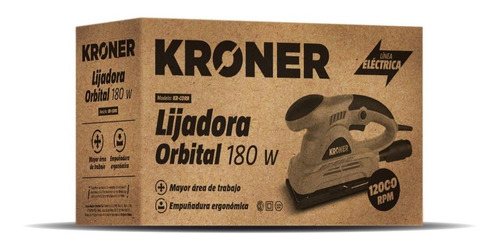 Imagen 5 de 8 de Lijadora Orbital Kroner 180 Watts Uso Profesional 12000 Opm