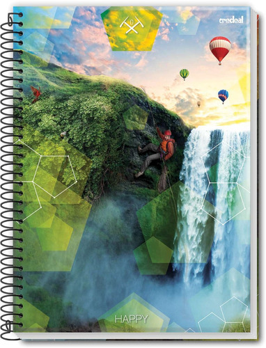 Caderno 01x1 Flexivel 2018 Happy Adventure 96f Credeal C/10