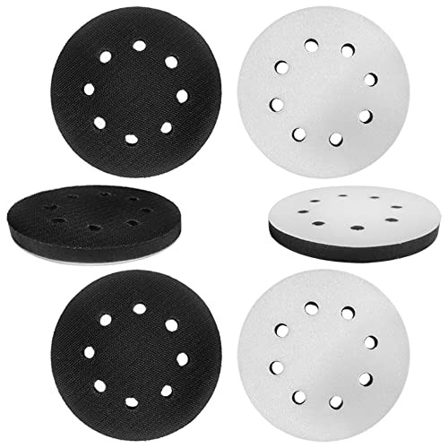 6 Pack 5 Inch 8 Holes Hook And Loop Soft Sponge Cushion...