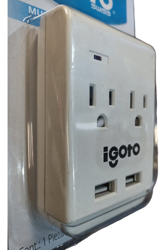 4 Pz Multicontacto Doble 2 Entradas Usb Con Supresor D/picos
