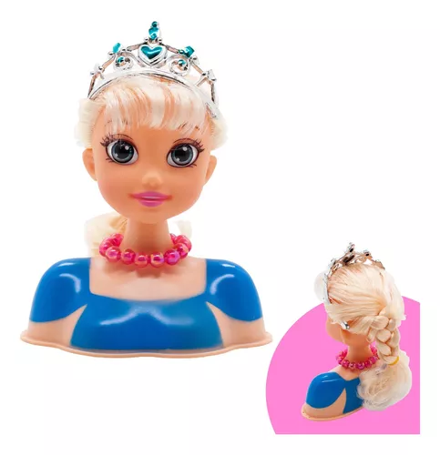 Boneca Styling Head Para Maquiar E Pentear Com Colar + Escova +