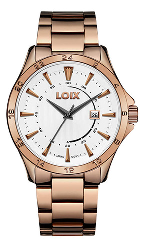 Reloj Loix Hombre L2112-5 Café Con Tablero Blanco