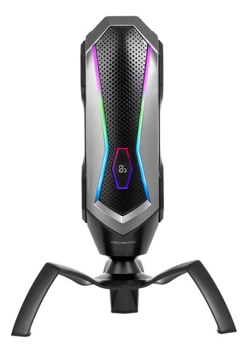 Microfono Gamer Profesional Rgb Agni Black Gray Newskill