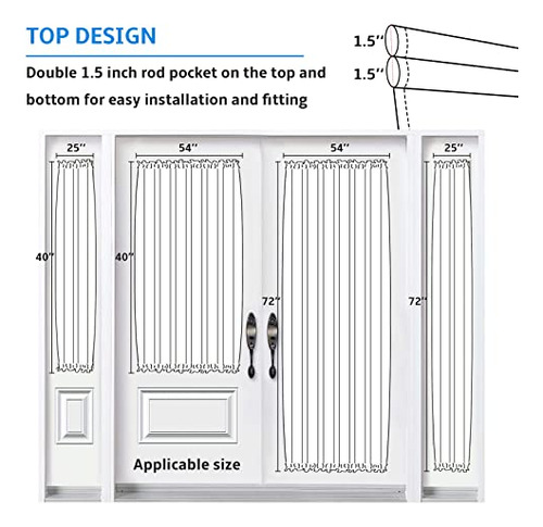 Cortinas Blancas Para Puerta Francesa Con Rayas Verticales