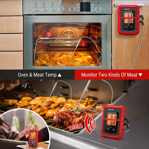 Imagen 7 de 7 de Termometro Digital Inalambrico Thermopro Tp20 Carne Y Horno
