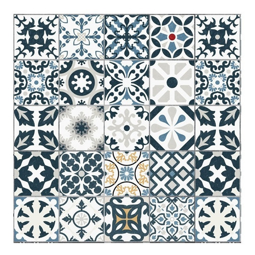 Vinilo Azulejo Mosaico Adhesivo 15x15 Cocina X 12u Laminado Color 11. Lagos