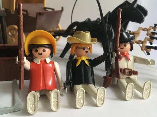 Playmobil - Set De Carreta Cowboys Vaqueros - Vintage 1974 (Usado)