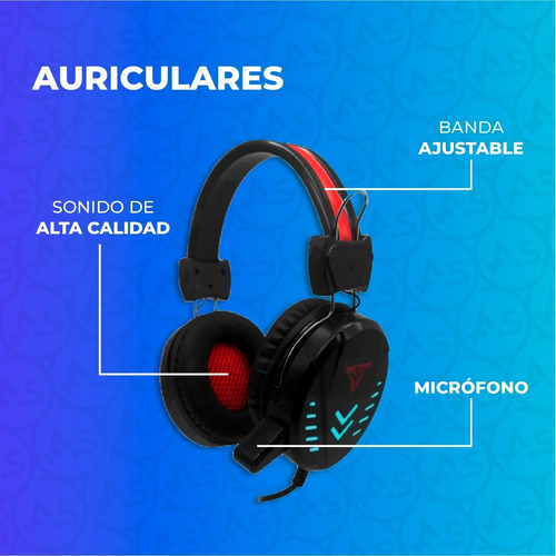 Imagen 5 de 10 de Combo Gamer 4 En 1 Mouse Teclado Auriculares Alfombrilla Pc