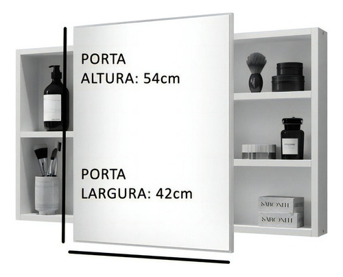 Armario de baño Astral con espejo y puertas corredizas, color gris