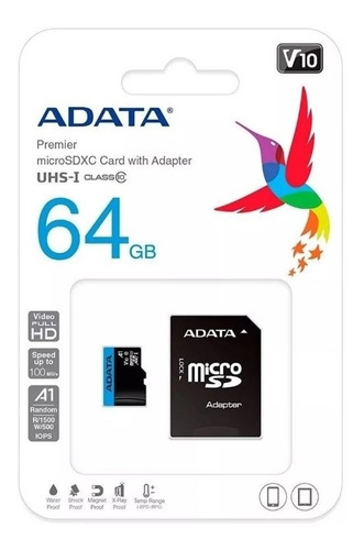 Memoria Micro Sd 64gb Clase 10 Adata Original Nuevo