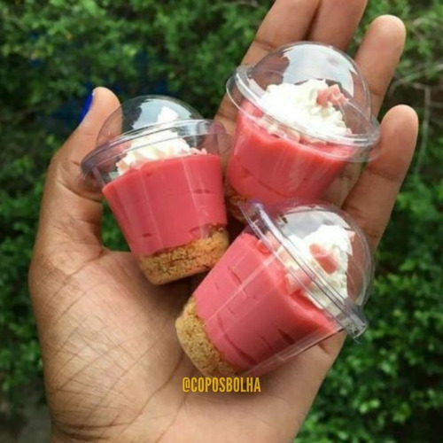 120 Mini Copo Tampa Bolha 25 Ml Verrine P/ Festa E Casamento