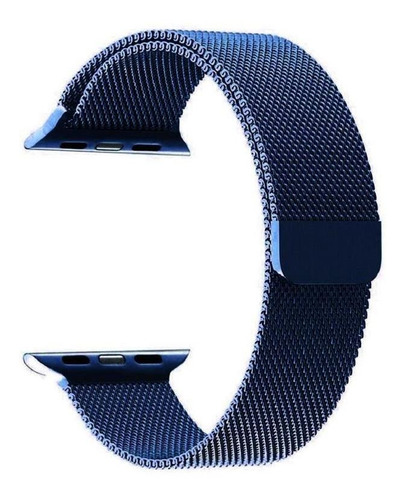 Imagen 1 de 6 de Correa Magnética De Acero Para Apple Watch 42mm Azul