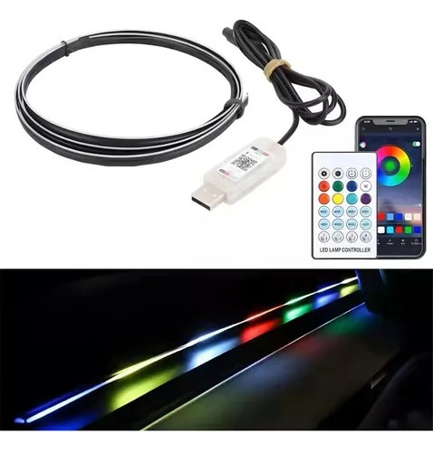 Hilo Neón Decorativo Luz Rgb Arcoíris Usb +bluetooth Control
