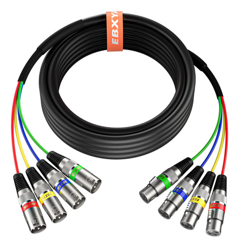 Ebxya 20 Pies 4 Canales Xlr Snake 4 Colores - Cable De Serpi