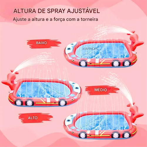 Piscina Jato Inflável Infantil Tapete Carro 170cm Chafariz