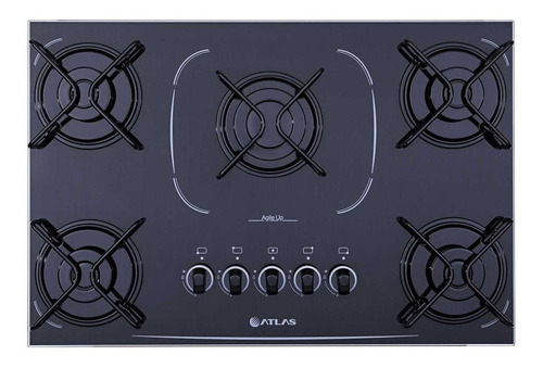 Fogão cooktop gás Atlas Agile Up 5Q preto 127V/220V