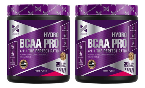 Xtrenght Hydro Bcaa Pro Fruit Punch 360g X 2 Unid.