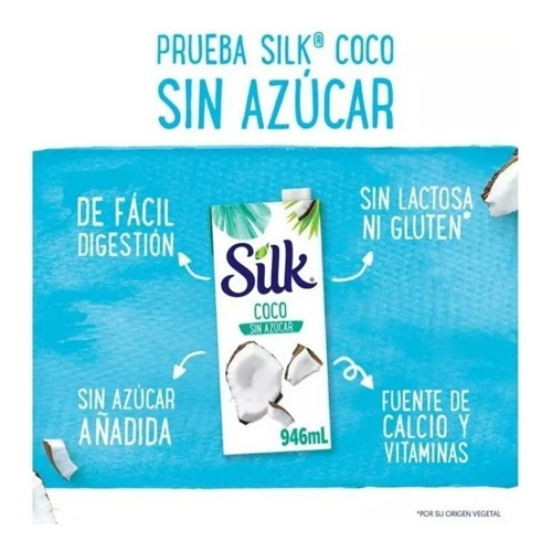 3 Pack Silk Leche De Coco 946 Ml S/azucar