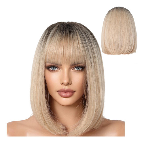 Peluca Bob Con Flequillo Peluca Bob Recta Peluca Corta Natur