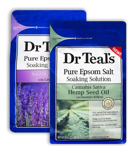 Dr Teal's Pure Epsom Salt Bath - Se 3 Pound (pack Of 2) Drtl