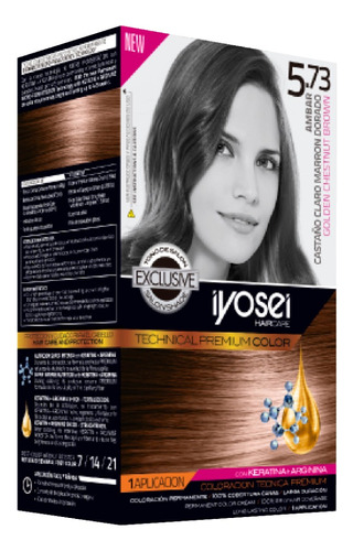 Kit Coloración Iyosei 5.73 Castaño Claro Marrón Dorado