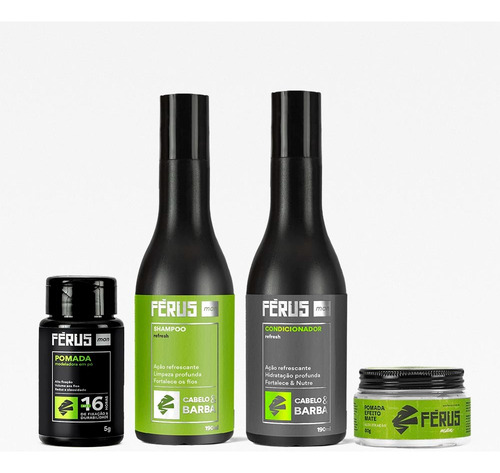 Combo Shampoo + Condicionador + Pomada Em Pó + Pomada Efeito
