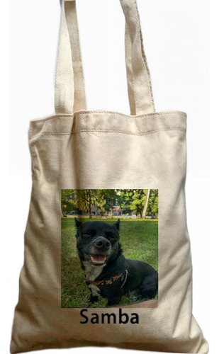 Totebag Personalizado De Mascotas - Gabardina Ecológica Beige