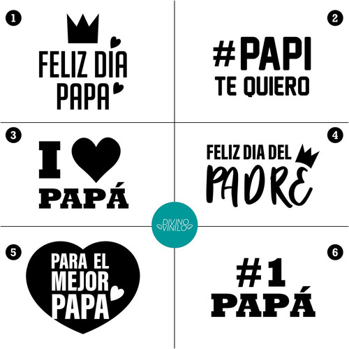 Imagen 2 de 5 de Vinilos Día Del Padre Para Frascos, Latitas, Cajas, Etc
