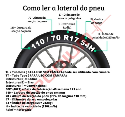 Pneu 120/80-16 Tras Moto Diablo Scooter Uso Sem Câmara