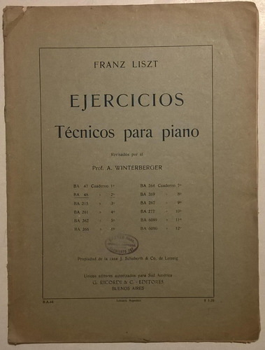 Partitura - Liszt Ejercicios Técnicos Para Piano Cuaderno 2º