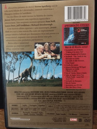 Dvd - Jurassic Park - Edição De Colecionador
