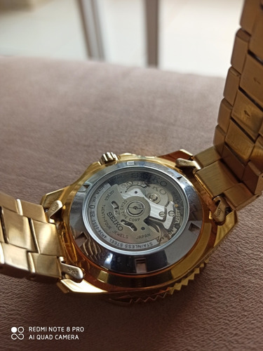 Exclusivo Seiko Sports Made In Japan Dourado Giratório