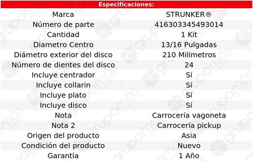 Kit De Clutch Pointer L4 1.8l Del 1998 Al 2009 Strunker