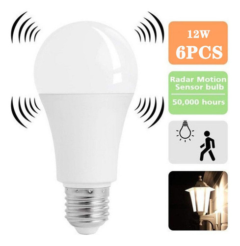 6pcs E27 Bombilla Led Inteligente Luz De Encendido Automátic
