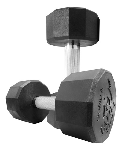 Par Pesas Mancuernas 20lb C/u Tayga Gorilla Gimnasio Color Negro