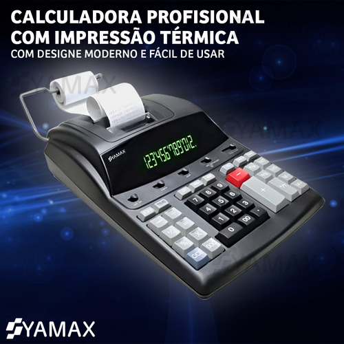 Calculadora Procalc Pr5400t Bobina Térmica Preta 12 Dígitos