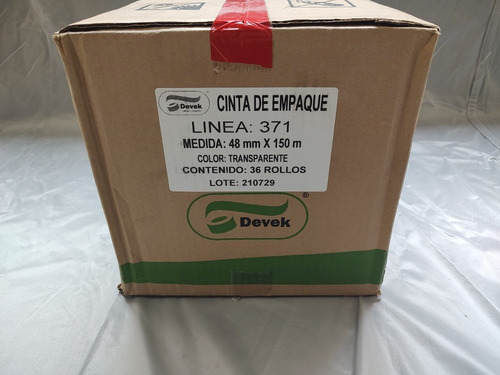 Cinta Empaque 150 Metros Transparente Devek (36 Piezas) (Usado)