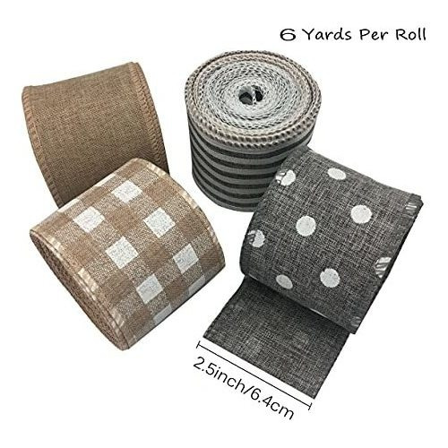 Cinta De Tela De Arpillera Ozchixu, 4 Rollos, Borde Con Alam