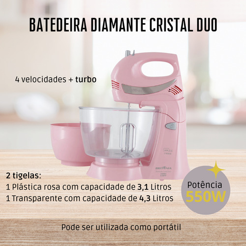 Liquidificador Rosa + Batedeira E Espremedor 220v Rosa