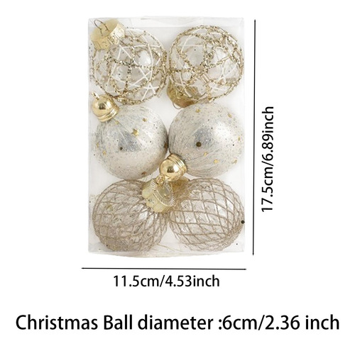 6 Bolas De Navidad Para Colgar En El De Navidad, 6 Cm, Para