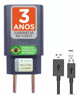 Carregador Plus Para Motorola Moto G4 G5 G6 Play Micro Usb